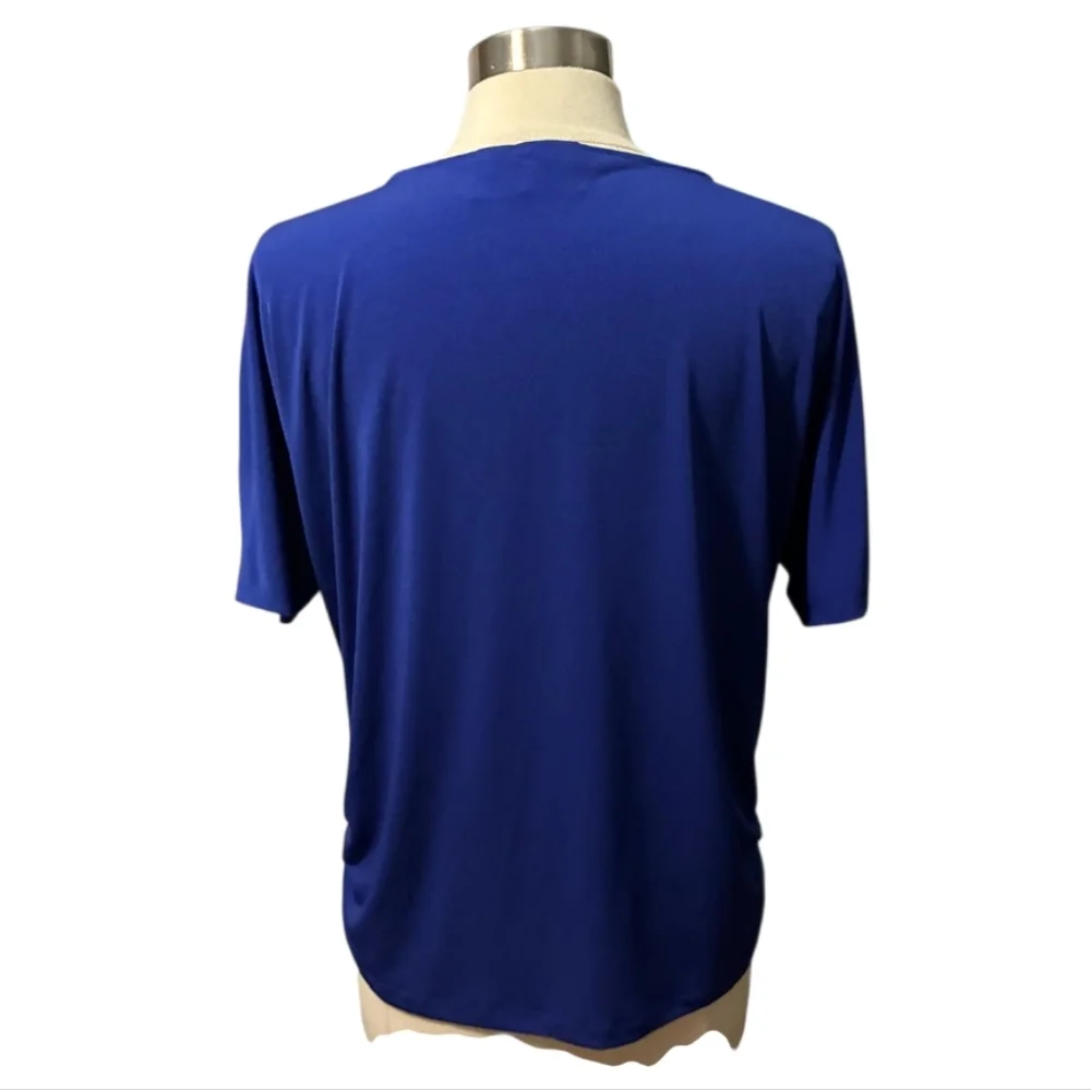 Chico's | Cobalt Blue Short Sleeve Tee Size Large (2) - Picture 6 of 6